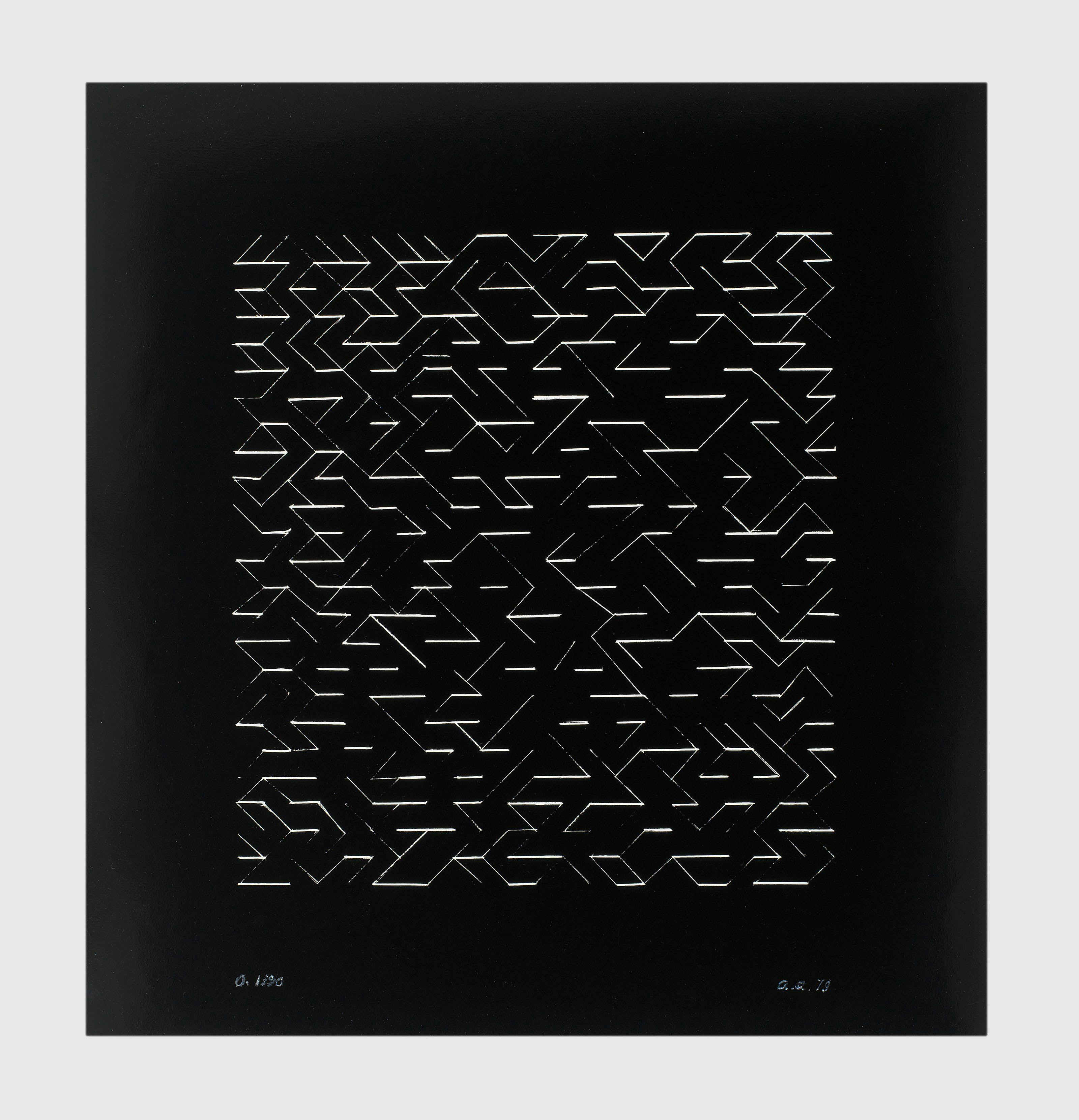 A print by Anni Albers, titled Orchestra, dated 1979.